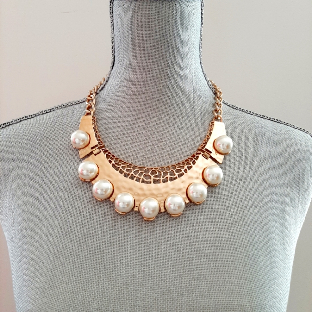 Vintage Pearl Statement Necklace
